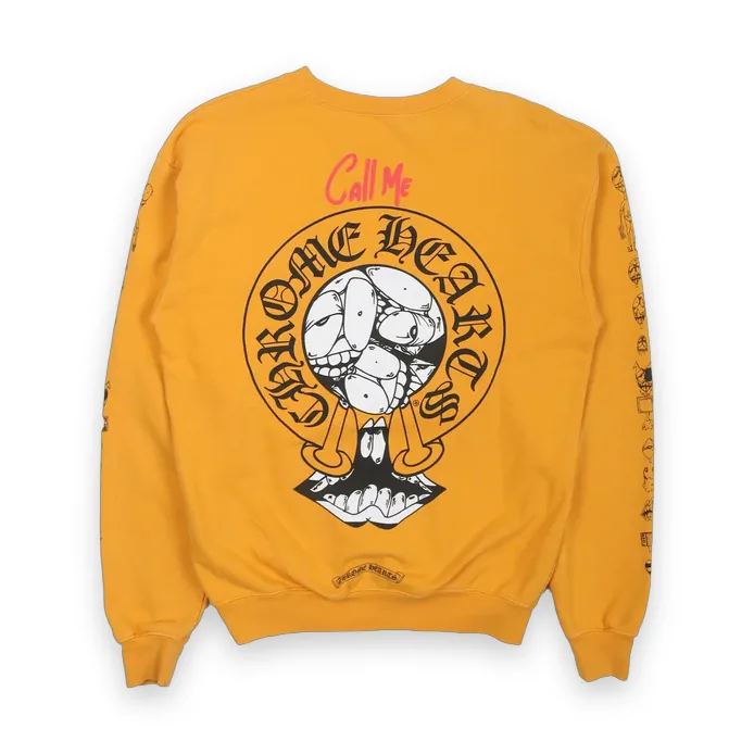 Chrome Hearts Matty Boy Call Me Crewneck Yellow Chrome Hearts Matty Boy Call Me Crewneck Yellow 1