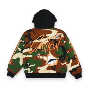 Chrome Hearts Matty Boy Caution Thermal Zip-Up Hoodie Camo 2