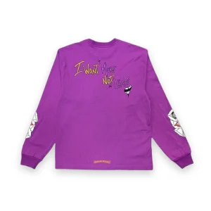 Chrome Hearts Matty Boy I Want More Not Less L/S T-Shirt Purple 2