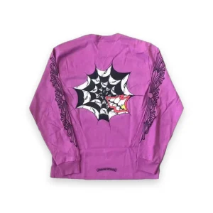 Chrome Hearts Matty Boy Spider Web L/S T-Shirt Purple 1